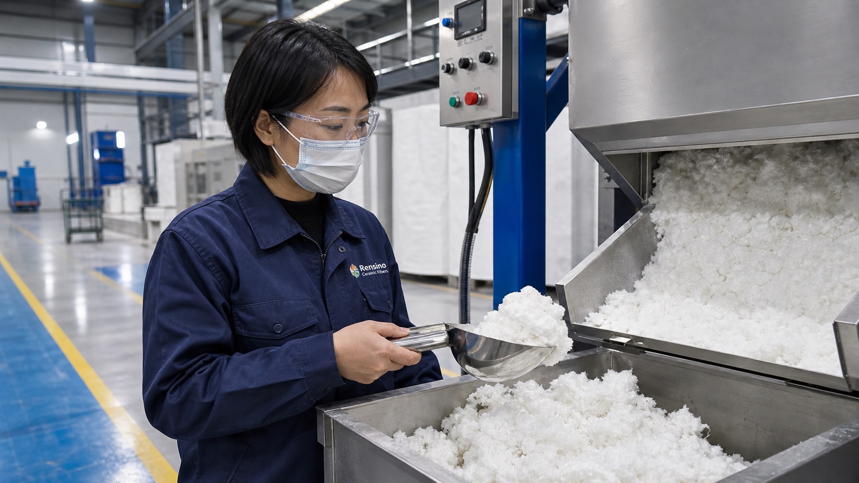 Raw ceramic fiber batching inspection