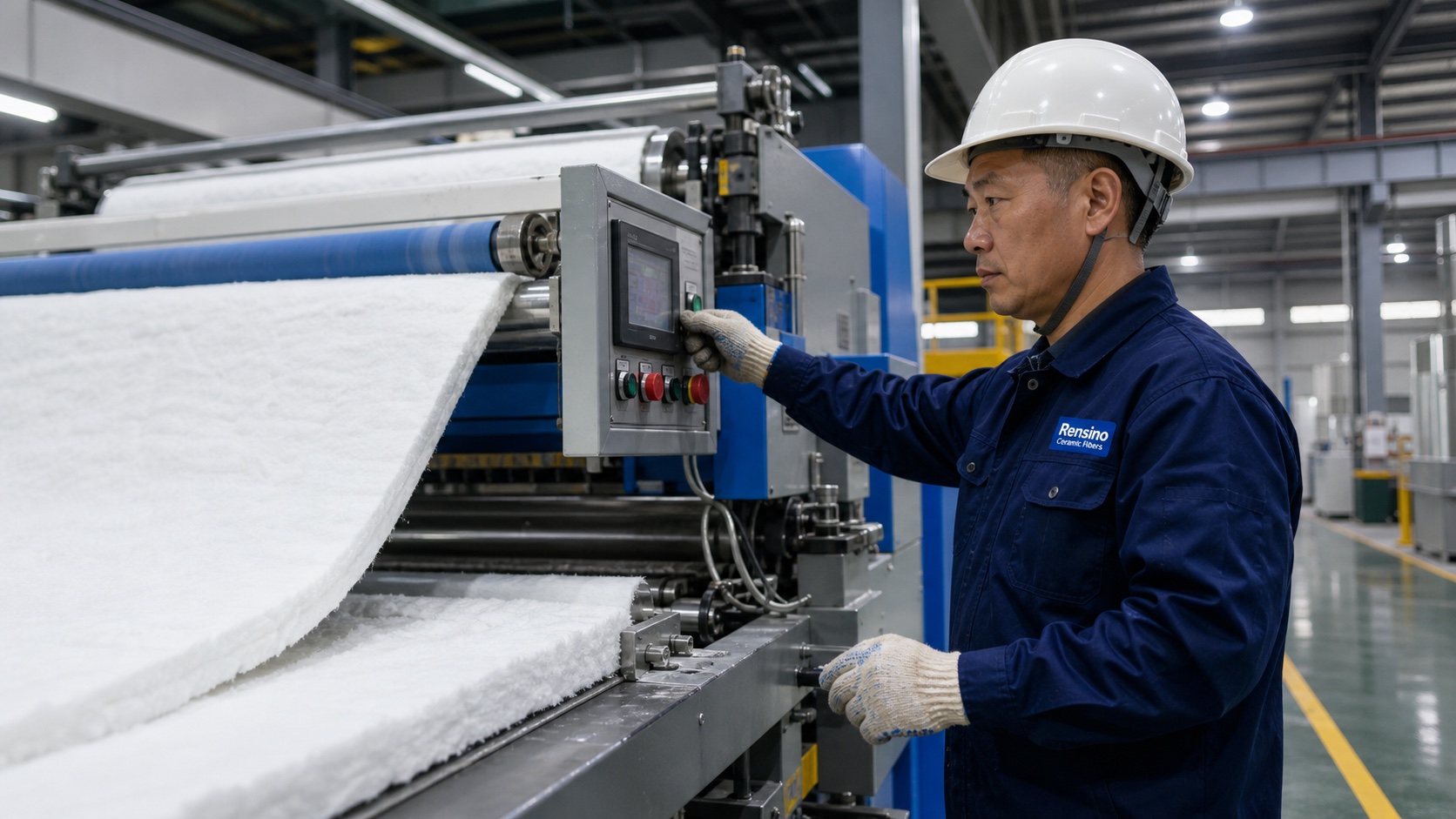 Ceramic fiber blanket needling process