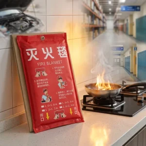 1.0m to 2.0m Fiberglass Fire Blanket 0.45mm Thick Red TANK JNFE for Kitchen Oil Fire Car Engine Fire Emergency Safety