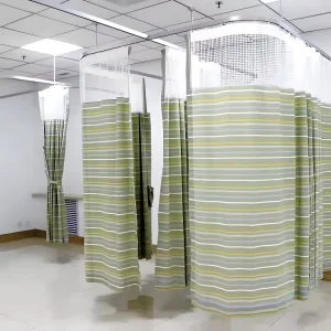 100% FR Polyester 280 cm Hospital Partition Curtain Fabric Fireproof Medical Cubicle Curtain Fabric for Hospital