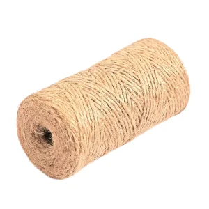 100% Natural Yellow Jute Twine Heavy Duty Logistics Packaging Rope Durable Twisted Jute Cord for Cargo Shipping & Bundling