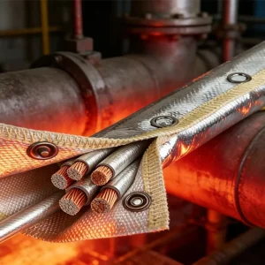 1000℃ High-temperature Resistant Fireproof Heat Insulation Sleeve Wire Protection Sleeve with Steel Buckle