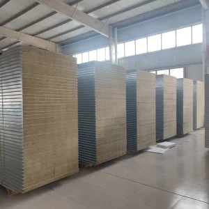 100mm Fireproof Metal Rock Wool Sandwich Panels for Warehouse Roofing and Wall Insulation in Engineering Projects