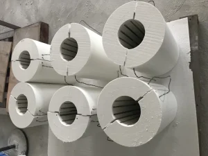 1200 C Vacuum Formed Ceramic Fiber Cylinder Module Heaters with Resistance Wire for Tube Furnace