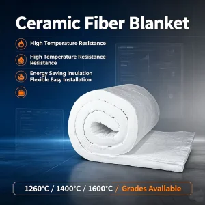 1260℃ 1430℃ High Temp Ceramic Fiber Blanket Low Heat Loss Energy Saving Insulation Blanket