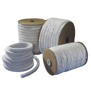 1260c Ceramic Fiber Textiles Insulation Rope 6mm 100mm Round square Ceramic Fiber Braided Rope Steel Wire Reinforced