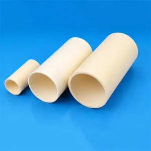 1600 Degree 99% Alumina Ceramic Tube Pipe Insulating Sleeve with Flange