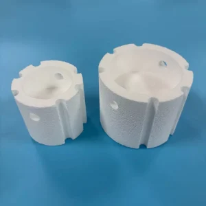 1800℃ High Temp High Purity Alumina Grooved Perforated Foam Ceramic Furnace Liner Crucible