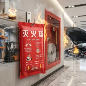 1m/1.2m/1.5m/2m 0.45mm Thick Red Fiberglass Fire Blanket for Emergency Fire Suppression