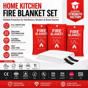 1m X 1m Home Fiberglass Kitchen Fire Blanket