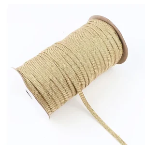 2mm 3mm 4mm in Stock Shiny Customized Gold Metallic Silver Colored Elastic Braided Cord Decorative Hang Tag Rope