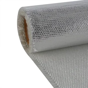 2mm Silicate Ceramic Coated Aluminum Foil Fiberglass Cloth High Strength Heat Insulation Material Silvery Color