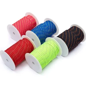 4-20mm High Strength Durable Soft Strands Flat Braided Rope Polyester Red for Furniture