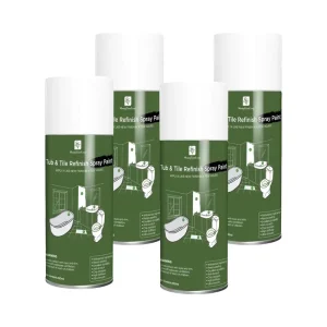 4 Pcs(1800ml)White Color Ceramic Spray Paint for Tub&Tile Refinishing DIY Countertop Porcelain Fiberglass Coating Spray Paint