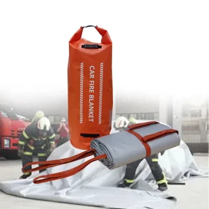 550°C Emergency Car Fire Blanket 6x8m Industrial Strength Double Sided Silicone Coating EN13501-1:2018 A2 for Gas Tight Parking