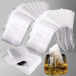 6*8 Nonwoven Drawstring Tea Bag Biodegradable Sachets Tea Bags Tea Filter Bag Drawstring Empty Teabags Compostable Teabags