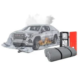 6*8m Car Fire Blanket 1100C Emergency Silicone Coated Fiberglass Fire Blanket For Vehicle Lithium