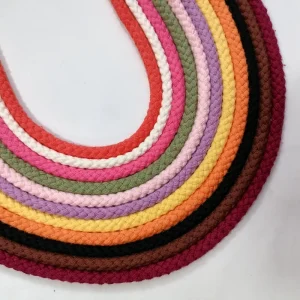 6mm Color Braided Macrame Cotton Rope Cord for Basket Drawstring