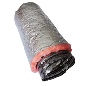 8 In. X 25 Ft. Insulated Flexible Duct R6 Silver Jacket insulated Pipe tube Insulation