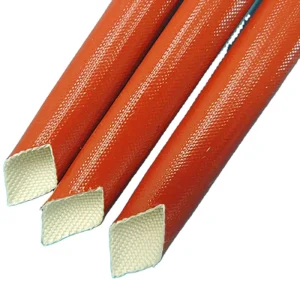 9mm Brick Red Motor Cover Protection Expandable Silicone Fiberglass Sleeve
