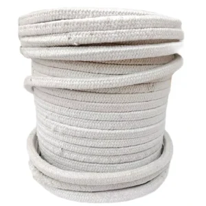 A1 Grade Fireproof White Ceramic Fiber Rope 1200C Resistant 9-38mm DN 0.062 Thermal Conductivity 1000-10000mm Length