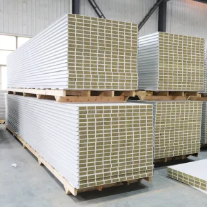 A2 Standard Fireproof Hollow Glass Magnesium Rock Wool Board Noise Reducing Sandwich Panel for Cleaning Room