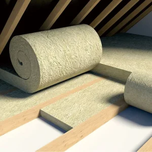 ASTM C592 Thermal Insulation Rock Wool Blanket Density 60kg/m3 Thick 50mm Stitched Mineral Wool Roll for Pipe Soundproof