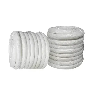 Alumino Silicate Fiber Rope Textiles High Temperature Resistant Round Braided Rope Sealed Application