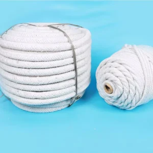 Aluminum Silicate Fiber Braided Rope 1260, Kiln Heat Thermal Insulation Ceramic Fiber Cloth Yarn Tape Rope Textiles