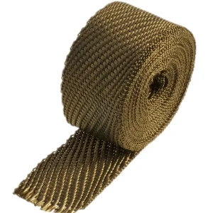 Black Titanium Muffuler Turbo Pipe Insulation Volcanic Rock Fiber Woven Tape for Exhaust Manifold Wrap