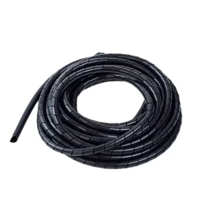 Black White PE Winding Plastic Tube Spiral Wrapping Pipe Cable Wire Management Sleeve