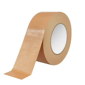 Brown Strong PVC Mesh Cloth Fabric Heavy Duty Self Adhesive Packing Carpet Edge Binding Tape for Exhibition Wedding Duct