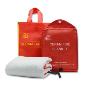 CE Certification 1*1 Meter Ceramic Fiber Fire Extinguishing Blanket with a Temperature Resistance of 1000