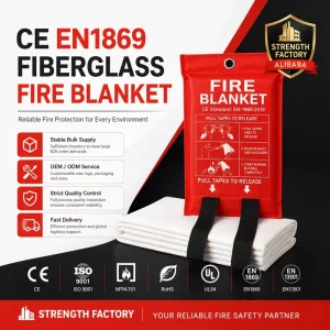 CE Certified Emergency Fire Blanket for Kitchen Home Office School Safety Protection