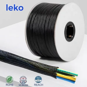 Cable Sleeve PET Expandable Braided Wire Loom Flame Retardant Flexible Mesh Wrap Protector 2-50mm UL94-V0