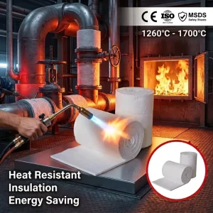 Ceramic Fiber Blanket 1260℃ Furnace Lining Insulation Fireproof Heat Shield for Kiln
