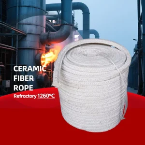 Ceramic Fiber Insulation Fireproof Factory Price 3mm 8mm Round Ceramic Fiber Rope for Kiln Door Refractory Ceramic Fiber Rope
