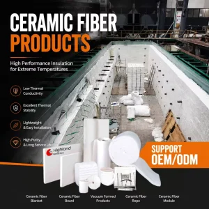 Ceramic Fiber Rope High Alumina Heat Resistant Braided Square Round Rope for Kiln Door Seal