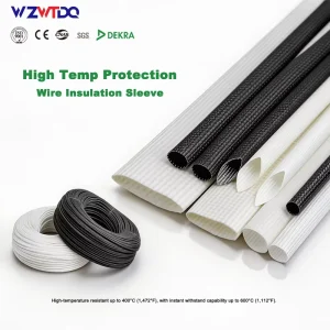 Certified Silicone Fiberglass Sleeving High Temperature Resistant Flame Retardant Wire Protection for Automotive and Electrical