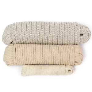 China Factory Solid Braided Natural Cotton Sash Cord Black White Weaving Sash String Rope