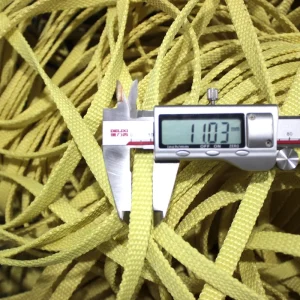 Custom 12*4mm Yellow Square Kevlar Aramid Fiber Fireproof Flame Retardant High Strength Safety Braided Rope 280-550 Heat