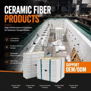 Custom 1260C Ceramic Fiber Module for Shuttle Kiln Lining High Density Insulation Module with Refractory Adhesive Solution