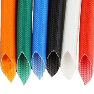 Custom High Temperature Silicone Rubber Fiberglass Cable Sleeve 10mm Inside Diameter Flexible Heat Insulation Sleeving