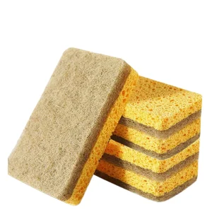Custom Logo Eco friendly Lightweight High Quality Natural Plant based Kitchen Sponge Scrubbing Brush