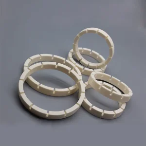 Custom Precision 99.5% Alumina Ceramic Ring Notched Seal Ring High Temperature Resistance Slotted Ceramic Gasket