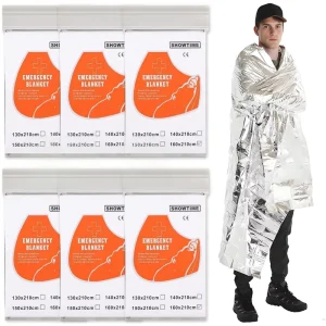Custom Printed Double Sided Silver Mylar Thermal Emergency Foil Rescue Blanket Bulk