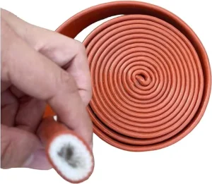 Custom Size Heat Shield Silicone Coated Fiberglass Fire Resistant Sleeve 1100C Peak Heat Resistance VW1 Flame Resistance 7kV