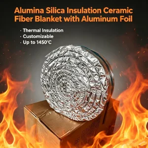 Customized Bio Soluble Alumina Silicate Ceramic Fiber Insulation Blanket With Full Aluminum Foil Covering