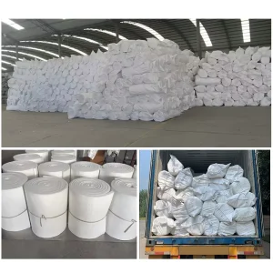 Domestic Production of 10-50mm Fire-resistant Ceramic Fiber Mat at 1260-1400℃, 128kg/cm ³