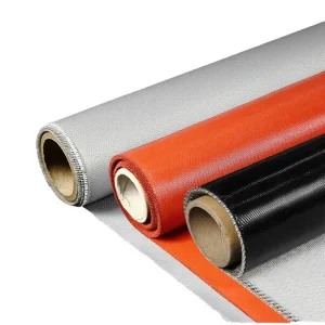 Double Sided Silicone Coated Twill Woven Fiberglass Cloth Wall Roof Covering Heat Resistant Fireproof 300 Alkali Free Cutting
